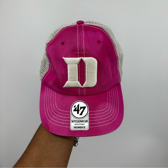 47 Duke University Pink Custom Bleach Splatter Dad Hat OS - Picture 2 of 8